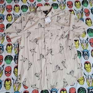 Forever 21 Vintage Football Player Button Shirt